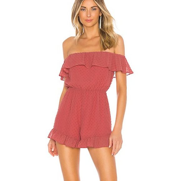 Lovers + Friends Quincy Swiss Dot Romper